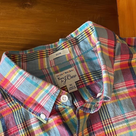 J. Crew Indian Madras buttondown shirt slim fit XL - Picture 2 of 4